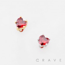 CZ HEART DERMAL SET 316L SURGICAL STEEL